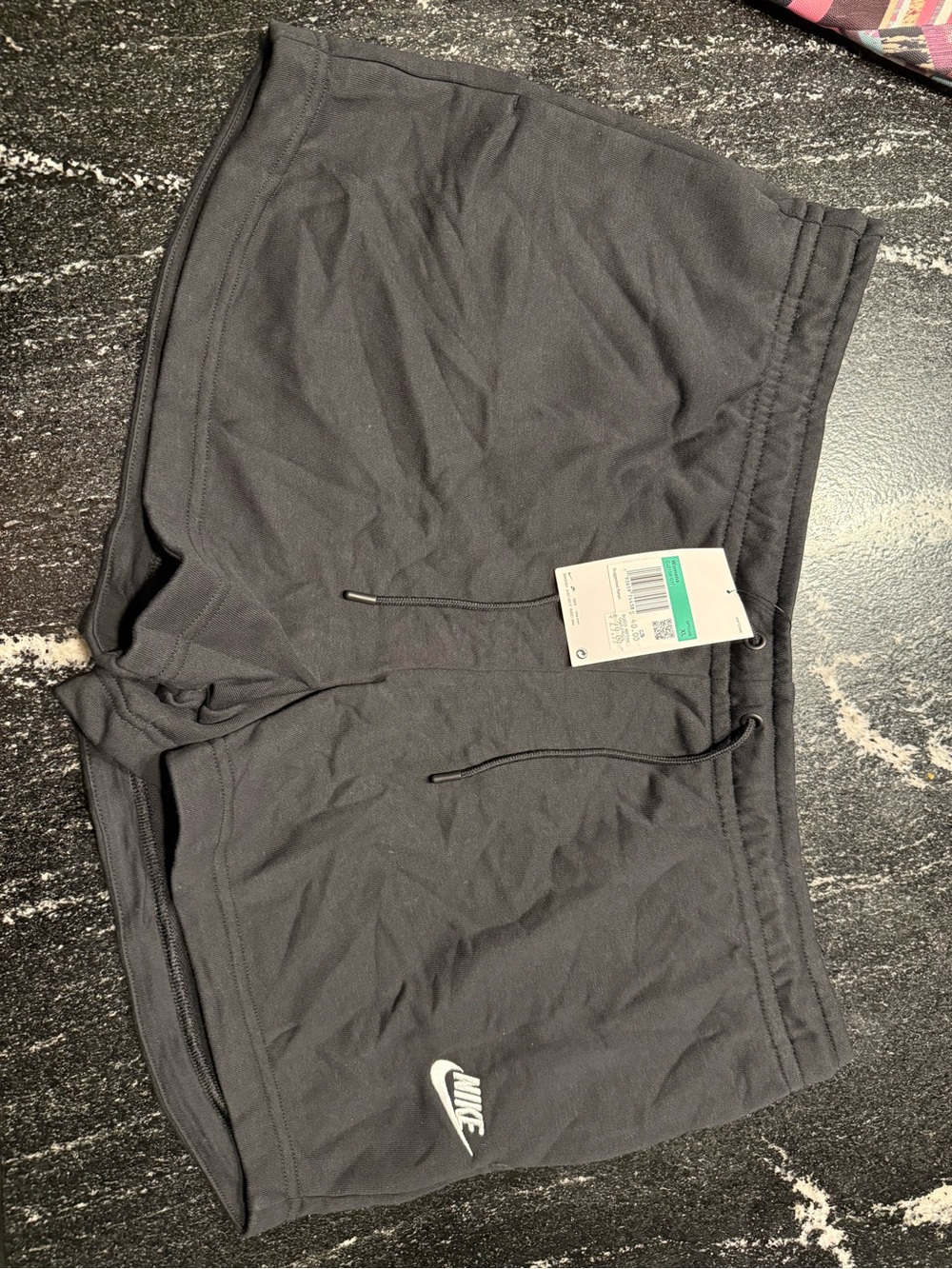 Nike Black Women's Athletic Shorts with White Swoosh